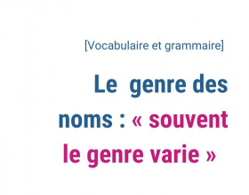 Le genre des noms : « souvent le genre varie »